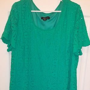 Lace Overlay Shift Dress